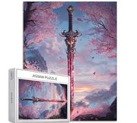 Spada sotto i fiori di ciliegio 1000 pezzi puzzle per adulti paesaggio giapponese puzzle puzzle colorato fai da te per la decorazione della casa regali puzzle famiglia perfetto per serate di gioco 50