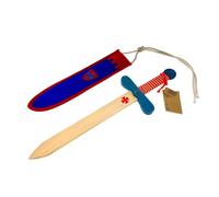 Spada Templare in legno + Fodero Blu\Rosso 50 cm