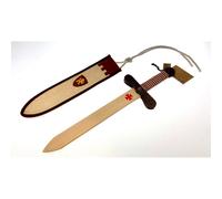 Spada Templare in legno + Fodero Marrone\Beige 50 cm