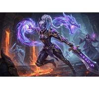 Spadaccino dall'Anima del Drago Viola Puzzle 1000 Pezzi,Cartone Di Qualità,Sfida Impossibile,Idea Regalo,Adulti E Ragazzi,Decorazione Casa,Gioco Educativo,dai 14 Anni,Antistress 70x50cm