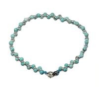 Spadarella Bracciale realizzato con anellini in argento 925 e pietra naturale turchese africano.Prodotto artigianale.Made in Italy.Unisex.Lunghezza 19cm.