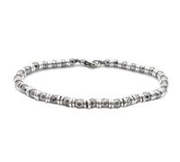 Spadarella bracciale unisex con anellini in argento 925 ed ematite chiara, pietra 4 mm lunghezza 17 cm SPBR493