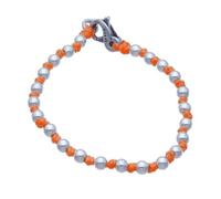 Spadarella spadino baby bracciale con sfere in argento 925 da 3 mm e cotone nautico disponibile in vari colori e misure.Unisex (Arancione, 14)
