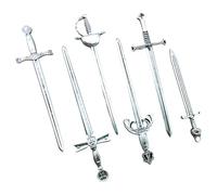 Spade, 6 segnalibri spada, stile antico argento segnalibro piccola spada spade robuste per uomo set di penne antiche per gli amanti dei libri forniture artigianali fai da te