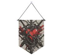 Spade amore rossi Dark Style banner gancio per parete con asta telescopica gagliardetto bandiere all'aperto patio arredamento per ufficio, scuola, aula, dormitorio, casa