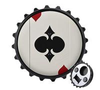 Spades K Poker apribottiglie magnetico, strumento da cucina salvaspazio, divertente apribottiglie e magnete per frigorifero, per campeggio, viaggi e campeggio, stile nero