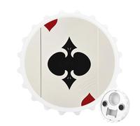 Spades K Poker apribottiglie magnetico, strumento da cucina salvaspazio, divertente apribottiglie e magnete per frigorifero, per campeggio, viaggi, campeggio, stile bianco