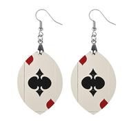 Spades K Poker, orecchini in legno da donna, eleganti gioielli in legno vintage, orecchini leggeri per matrimoni, feste, regalo di tutti i giorni, Apricot shaped, Legno, Legno