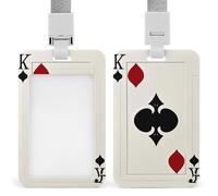 Spades K Poker - Porta badge con cordino staccabile, design impermeabile, per ufficio, posto di lavoro