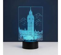 SpadinsLaserDreams Big Ben, lampada a LED - Luce notturna decorativa di Londra, simbolo dell'Inghilterra, regalo da viaggio, decorazione per soggiorno, 16 colori, dimmerabile