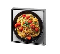 Spaghetti alla bolognese in ciotola nera Spille e fermagli unisex Quadrati Leggeri Distintivo da bavero Gioielli per abbigliamento Sciarpa Cappello