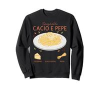 Spaghetti Cacio e Pepe Maglietta Ricetta Tradizionale Italiana Felpa