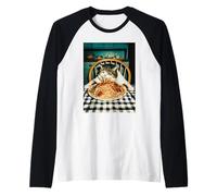 Spaghetti Cat Dinner Funny Maglia con Maniche Raglan