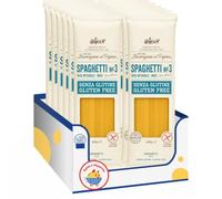 Spaghetti N.3 Senza Glutine, 400 g, Pasta Lunga Trafilata al Bronzo con Riso Integrale e Mais, Ideale per Primi Piatti e Ricette Italiane, Confezione Multipla da 4/8/12 Pezzi (12 PEZZI)