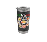 Spaghetti Ricetta Pasta Alla Carbonara Amanti del Cibo Italiano Divertente Bicchiere termico in acciaio inox doppia parete