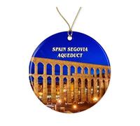 Spagna Acquedotto Di Segovia Christmas Party Bomboniere Ceramica Ciondoli Natalizi Con Cordino Addobbi Per Natale