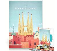 Spagna Barcellona TraveL Art Puzzle da 1000 pezzi per adulti Gioco di sfida per la mente Gioco di gruppo Clear Cut Bellissimo regalo 50x75cm