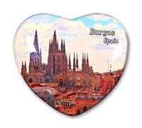 Spagna Burgos Frigorifero Magnetico Frigorifero Adesivi Collezione Magnete Decorativo Viaggio Souvenir Cuore a Forma di