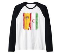 Spagna Iran Maglia Spagnola Iran Mezza Bandiera Maglia con Maniche Raglan