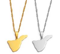 Spagna Isole Canarie Tenerife Mappa Collane Con Ciondolo - Per Donna Ragazza Colore Giallo/Gioielli Di Colore Bianco Con Collana Modello Bandiera Unisex Hip Hop Stile Moda Festa,Giallo,45Cm O 17,7 Po