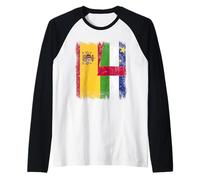 Spagna Repubblica Centrafricana Mezza Bandiera Spagnola Car Roots Maglia con Maniche Raglan