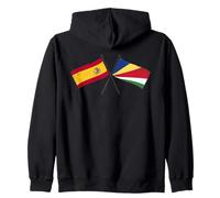 Spagna Seychelles Attraversato Bandiere Spagnole Seychelles Radici Felpa con Cappuccio
