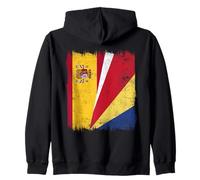 Spagna Seychelles Mezza Bandiera Spagna Seychelles Orgoglio Felpa con Cappuccio