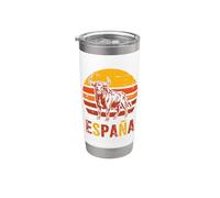 Spagna Toro Retro Tramonto Vintage Viaggi Bicchiere termico in acciaio inox doppia parete