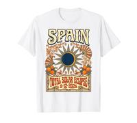 Spagna Total Solar Eclipse 2026 12 Agosto Evento astronomico Maglietta con Stampa Grafica Economica, Uomo, Bianco, L