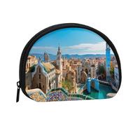 Spagna Water City Minis Storage Bag Shell Wallet Piccolo portamonete con mini con cerniera Cambiare borsa per le chiavi delle monete è anche possibile riporre qualsiasi piccolo oggetto che si