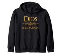 Spagnolo, Espanol Design Religioso Dios es Mi Fuerza Felpa con Cappuccio