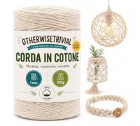 Spago in Cotone 1mm x 100g - Bobina di Corda in Cotone Naturale,Ideale in Cucina, Resistente per Giardinaggio, Imballaggi e Fai da Te