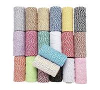 Spago in cotone, Corda di cotone for macramè 2 mm, rotolo da 100 m, multicolore(06 Rose White)