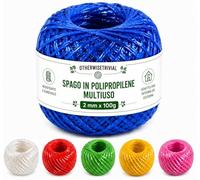 Spago in Polipropilene Multiuso 50g/100g, Resistente per Giardinaggio, Imballaggi e Fai da Te, Colore Casuale