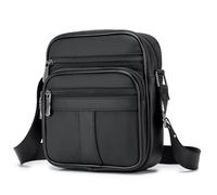 SPAHER Borsello Uomo Tracolla Pelle Borsa a Tracolla Casual Borsa a Spalla da Uomo Borselli da Lavoro Piccolo Messenger Bag per Ufficio/Vita Quotidiana, Idea Regalo per festa del papà, Nero
