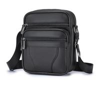 SPAHER Borsello Uomo Tracolla Pelle Borsa a Tracolla Casual Borsa a Spalla da Uomo Borselli da Lavoro Piccolo Messenger Bag per Ufficio/Vita Quotidiana, Idea Regalo per festa del papà, Nero