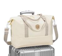 SPAHER Borsone da Viaggio Espandibile Bagaglio a Mano 40x20x25 Ryanair Vueling Bagage Cabine per Easyjet 45x36x20 Borsa da Leggero Impermeabile per Campeggio Weekend Sport Vacanza Uomo Donna Beige