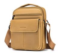 SPAHER Grande Borsello Uomo Tracolla in Vera Pelle - Borsa Multitasche a Spalla - Borsetta da Uomo Crossbody Messenger