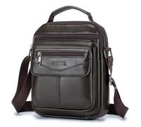 SPAHER Grande Borsello Uomo Tracolla in Vera Pelle - Borsa Multitasche a Spalla Crossbody Messenger per 11 Pollici iPad