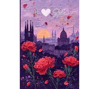 Spain Travel Journal - Purple Diary with Carnations Floral Bloom | I Love Spain Notebook |Barcelona Souvenir Gift for Girls, Teens & Women | 120 Wide-Ruled Pages - Paperback