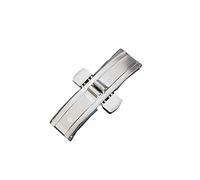 SPAKAMTZTK 5x20 cinturino in acciaio inox Buckle Butterfly Double Snap Fibbia Bracciale Bracciale in acciaio Accessori in acciaio inox Adatto compatibile for Longines Fermaglio