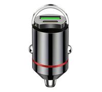 SPAKAMTZTK Caricabatteria da auto for accendisigari, doppia porta, ricarica 12-24 V, QC3.0, mini USB di tipo C, adatto for Samsung, Huawei, Xiaomi accendino(Black-Red)