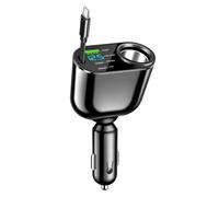SPAKAMTZTK Caricabatteria for auto 120/90/66W for Cavo telescopico di ricarica rapida for 4 in 1 Adattatore compatibile for 2 porte USB accendino(120W)