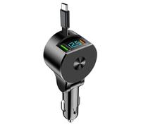 SPAKAMTZTK Caricabatteria for auto 120/90/66W for Cavo telescopico di ricarica rapida for 4 in 1 Adattatore compatibile for 2 porte USB accendino(66W)