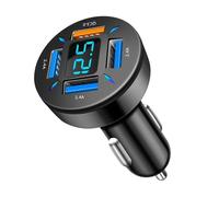 SPAKAMTZTK Caricabatterie for auto da 66 W PD+QC3.0 Adattatore for accendisigari for 4 porte USB, adatto for Xiaomi for Samsung accendino(QC4.0)