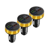 SPAKAMTZTK Caricabatterie for auto USB da 3,1 A, adattatore for telefono di tipo C, adatto for Xiaomi, for Huawei, for Samsung accendino(3PCS Gold)