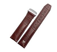 SPAKAMTZTK Cinta di guardia in pelle genuina 20mm 22mm pieghevole pieghevole for leisure business cuoio in pelle compatibile for Maurice Compatibile for Lacox Guadare cinturino per orologio(Silver buc