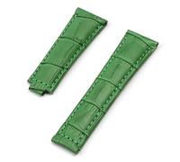 SPAKAMTZTK Modello di coccodrillo da 20 mm cinghia di orologio vera in pelle compatibile for un sottomariner compatibile for GMT Compatibile for il braccialetto Rolex cinturino per orologio(Green,B SI