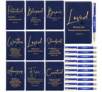 Spakon Set di 10 regali cristiani per la festa della mamma, per donne e uomini, blocco religioso in pelle, diario di preghiera, penna regalo per chiesa, bibbia, studio, scrittura, mamma, nonna, papà