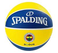 EuroLeague Pallone da Basket in Gomma Spalding, Fenerbahce Replica Tutti, Giallo, Blu, 7